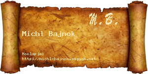 Michl Bajnok névjegykártya